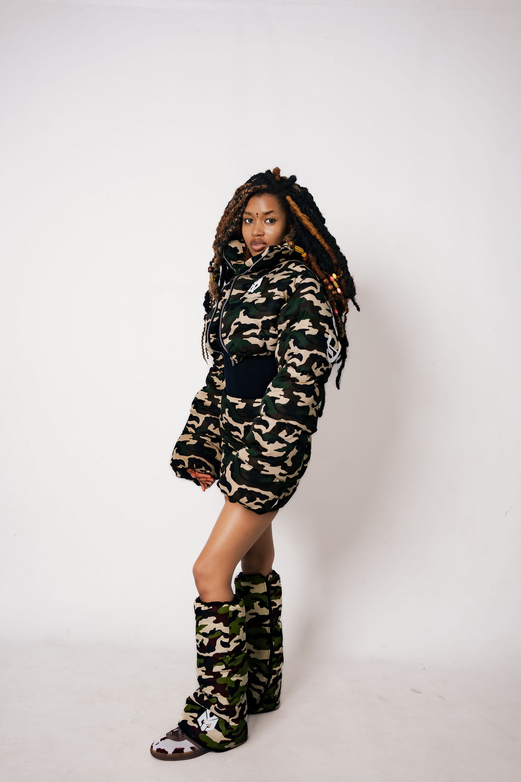Cropped puff jacket